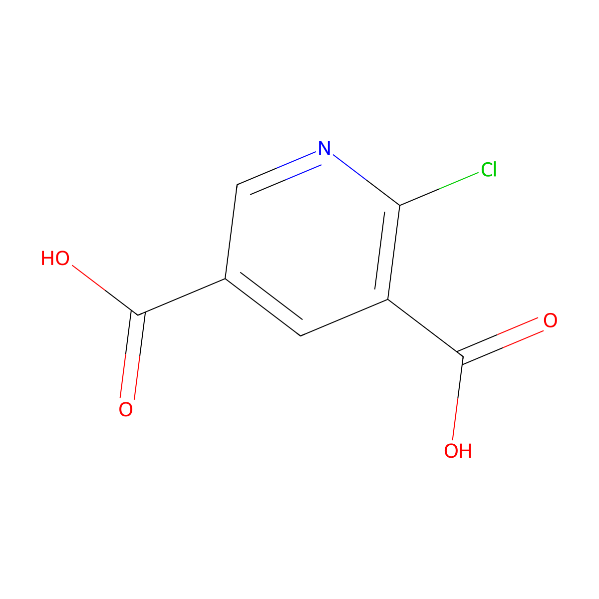 2-Chloropyridine-3,5-dicarboxylic acid molecular structure, CAS 1427082-67-4