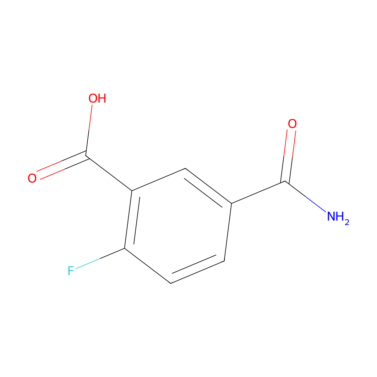 5-Carbamoyl-2-fluorobenzoic acid molecular structure, CAS 1427082-77-6