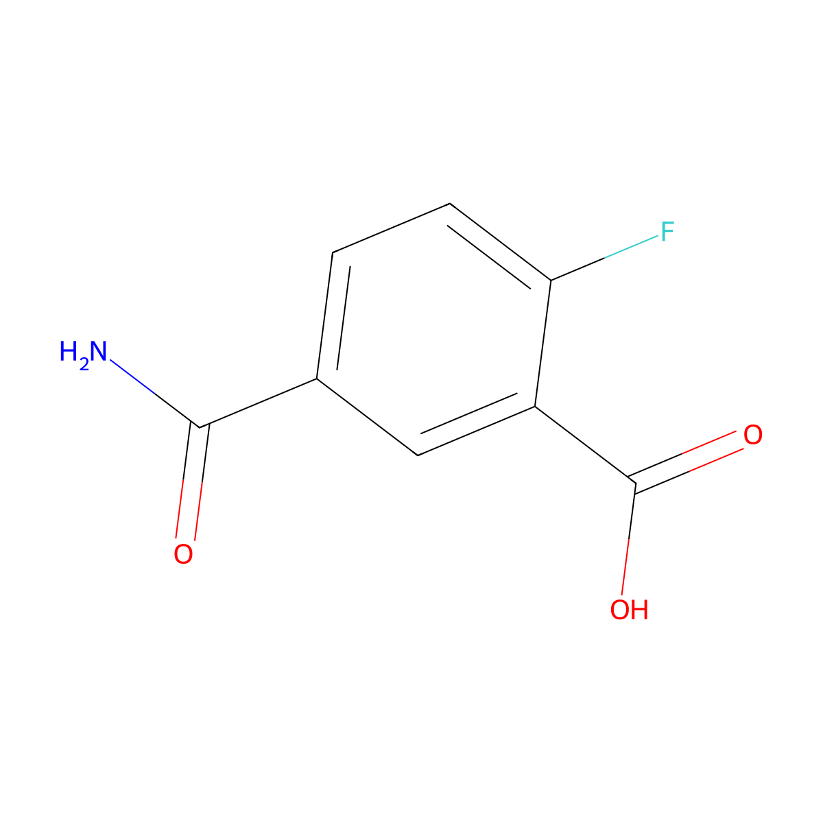 5-Carbamoyl-2-fluorobenzoic acid molecular structure, CAS 1427082-77-6