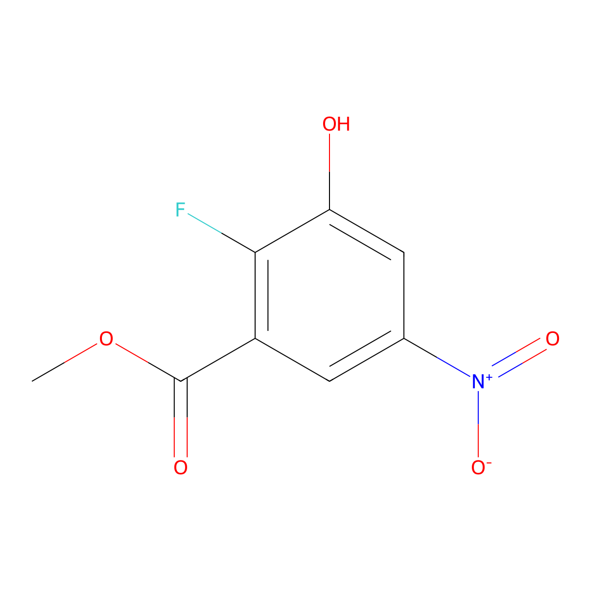 Methyl 2-fluoro-3-hydroxy-5-nitrobenzoate molecular structure, CAS 1427082-93-6