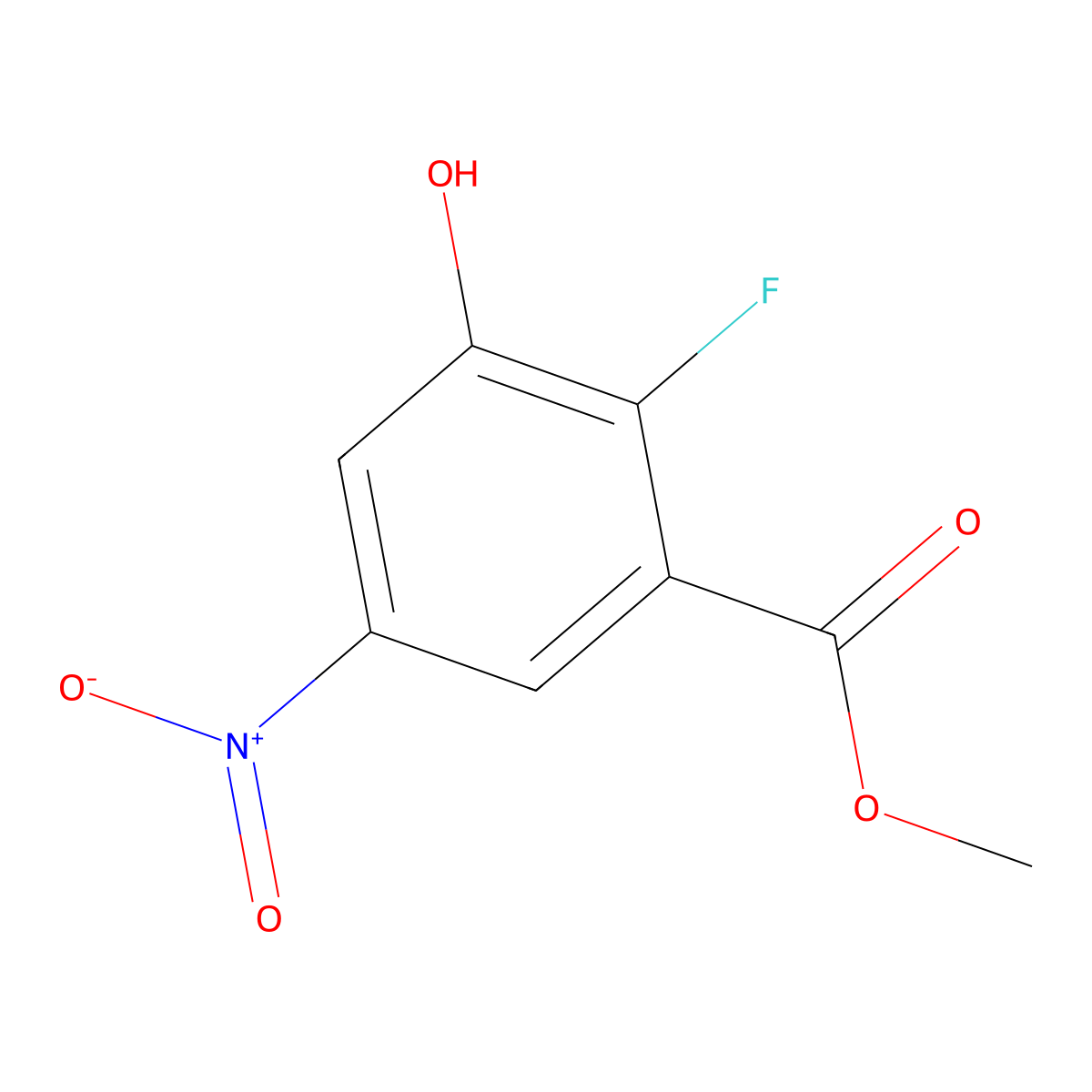 Methyl 2-fluoro-3-hydroxy-5-nitrobenzoate molecular structure, CAS 1427082-93-6