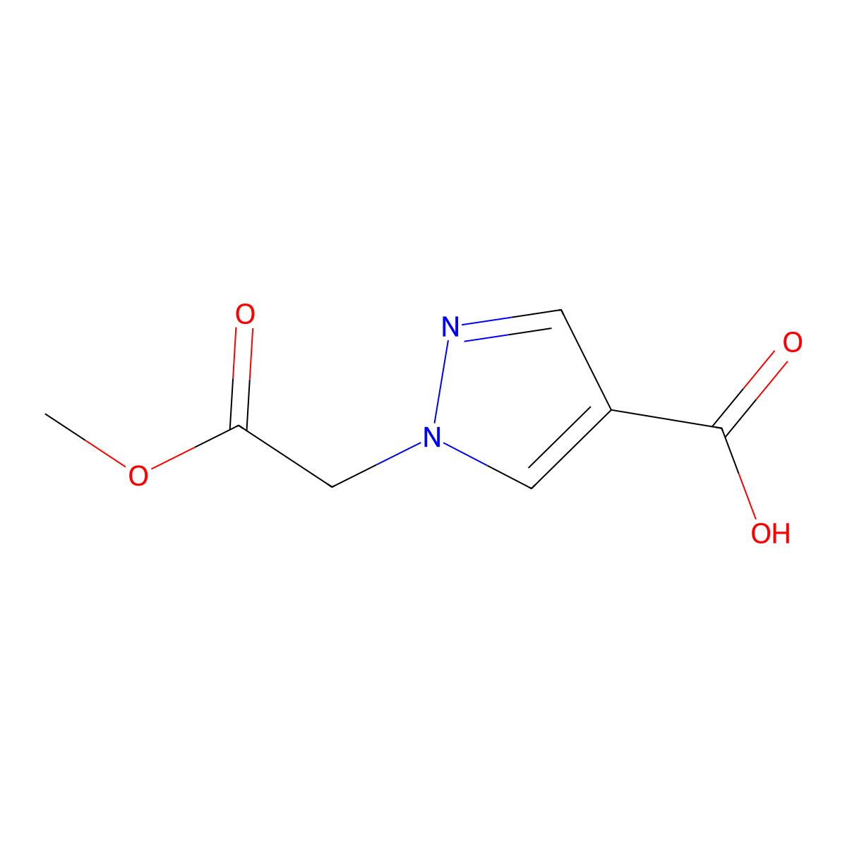 1-(2-Methoxy-2-oxoethyl)pyrazole-4-carboxylic acid molecular structure, CAS 1427082-94-7