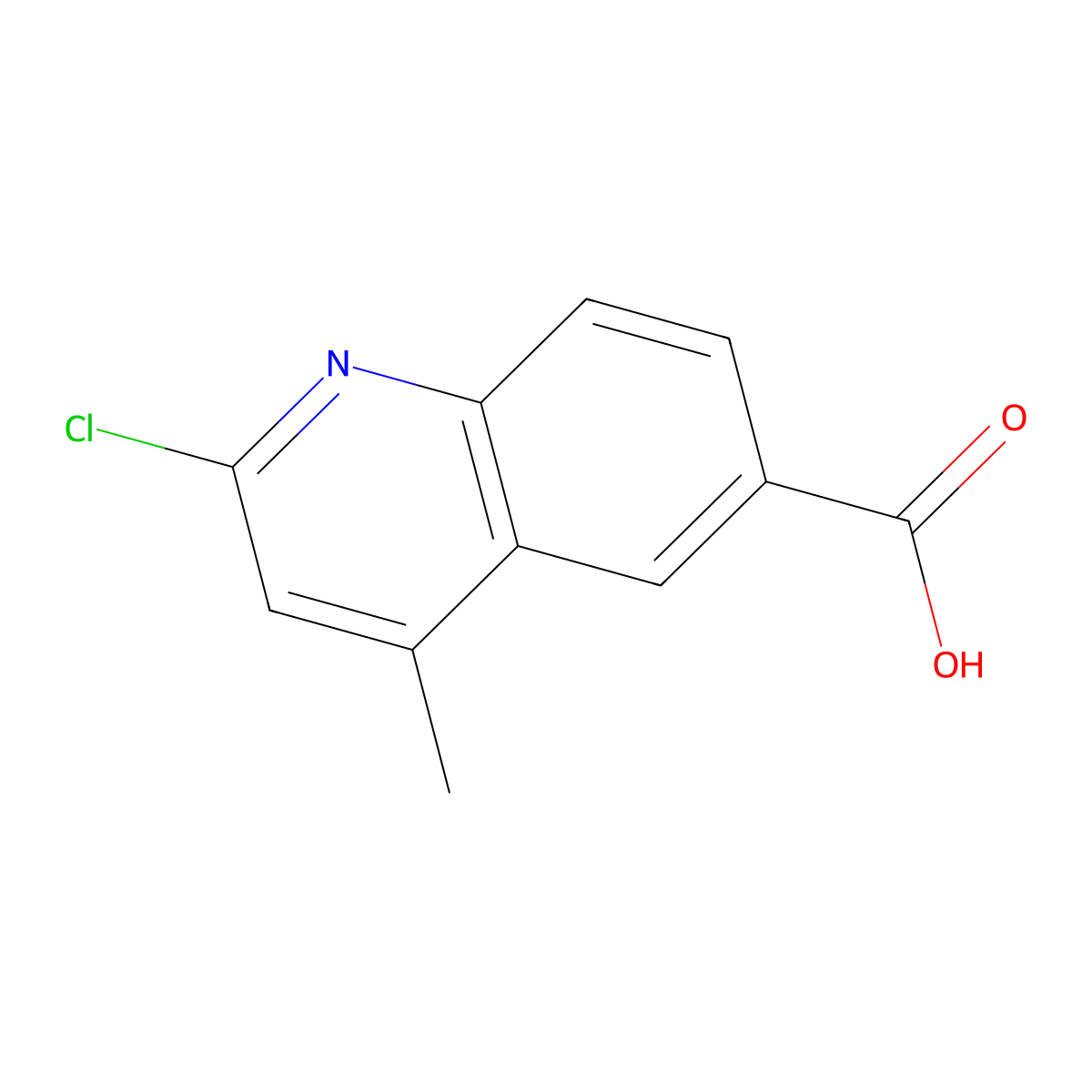 2-Chloro-4-methylquinoline-6-carboxylic acid molecular structure, CAS 1427083-00-8