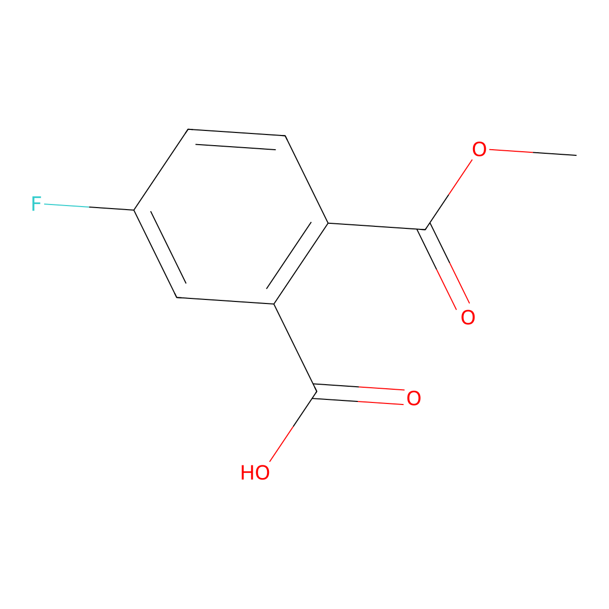 5-Fluoro-2-(methoxycarbonyl)benzoic acid molecular structure, CAS 1427083-51-9