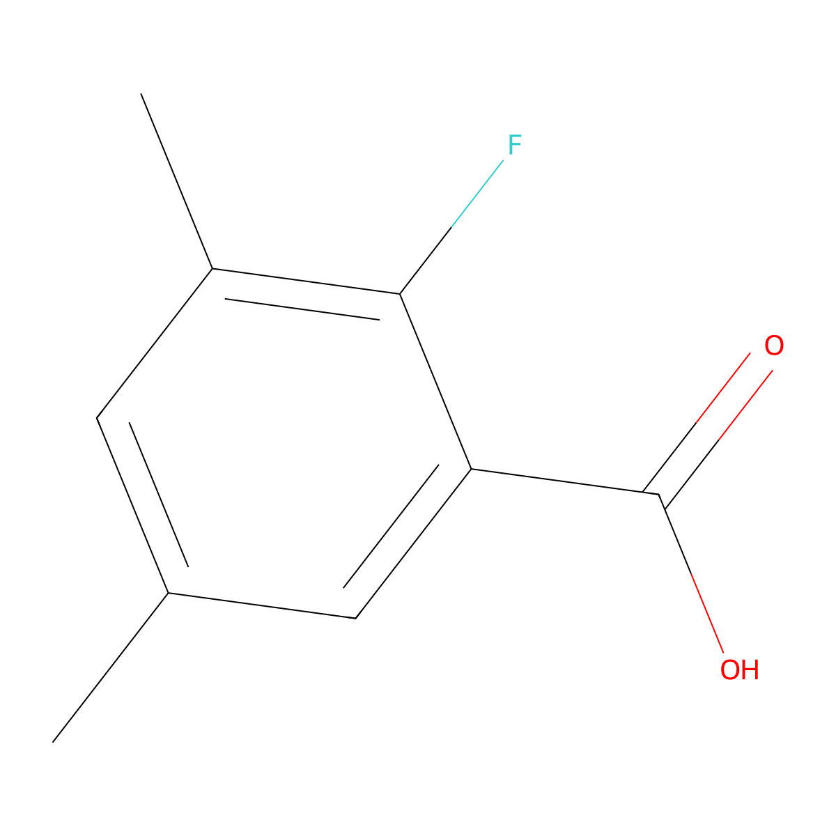 2-Fluoro-3,5-dimethylbenzoic acid molecular structure, CAS 1427083-54-2