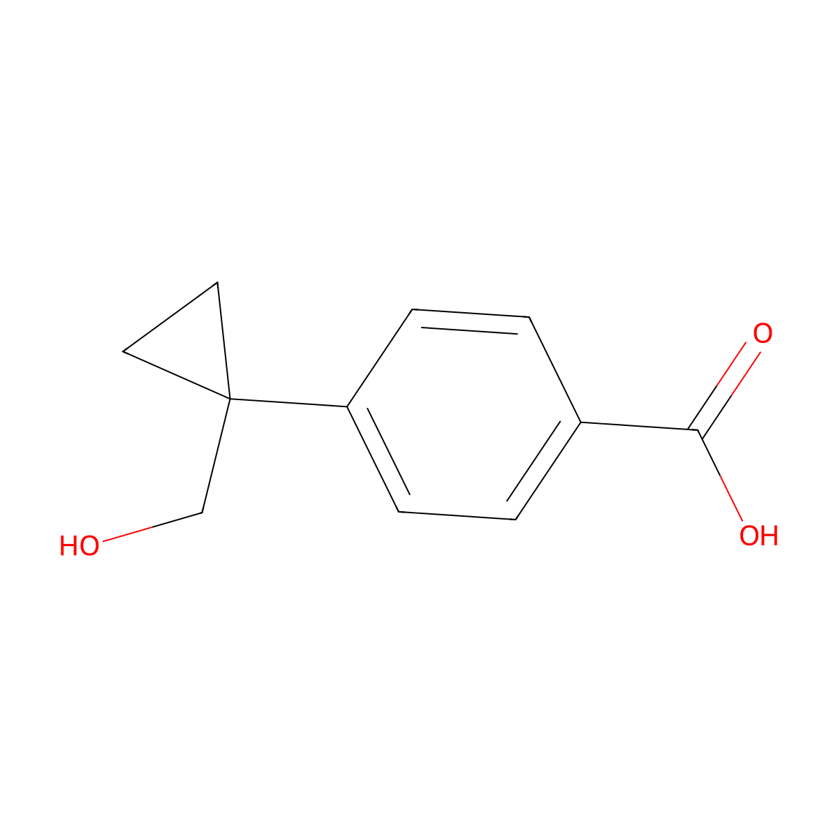 4-[1-(Hydroxymethyl)cyclopropyl]benzoic acid molecular structure, CAS 1427083-90-6