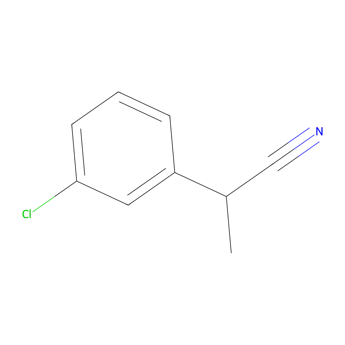 2-(3-Chlorophenyl)propanenitrile molecular structure, CAS 14271-35-3