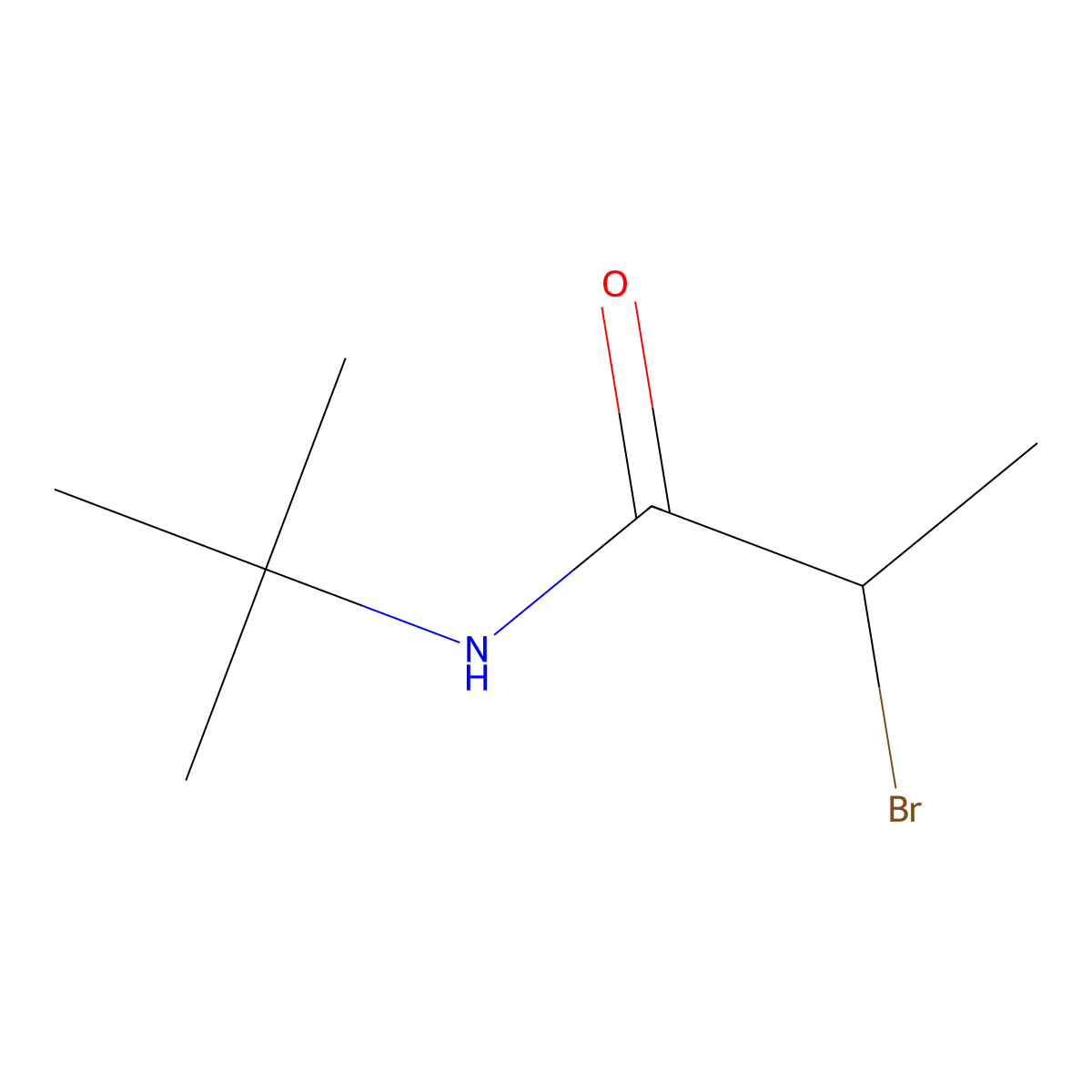 2-Bromo-N-(tert-butyl)propanamide molecular structure, CAS 142713-66-4
