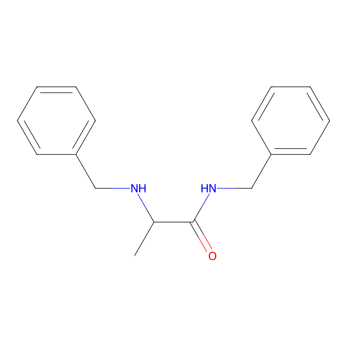 N-Benzyl-2-benzylaminopropanamide molecular structure, CAS 142713-67-5