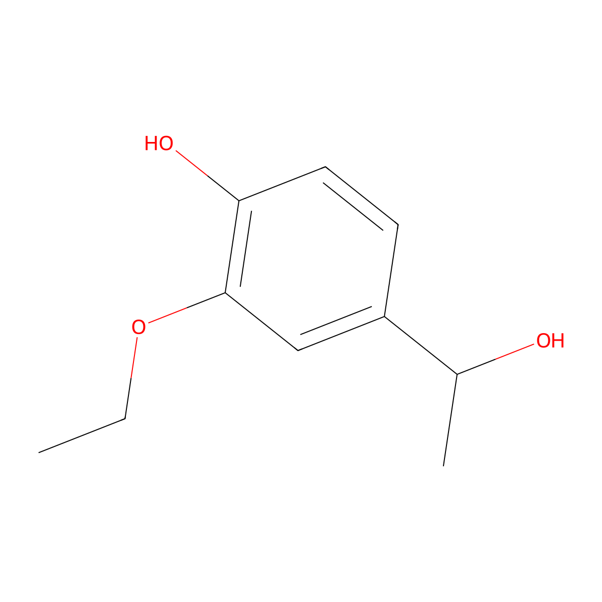 (s)-2-Ethoxy-4-(1-hydroxyethyl)phenol molecular structure, CAS 1427170-26-0