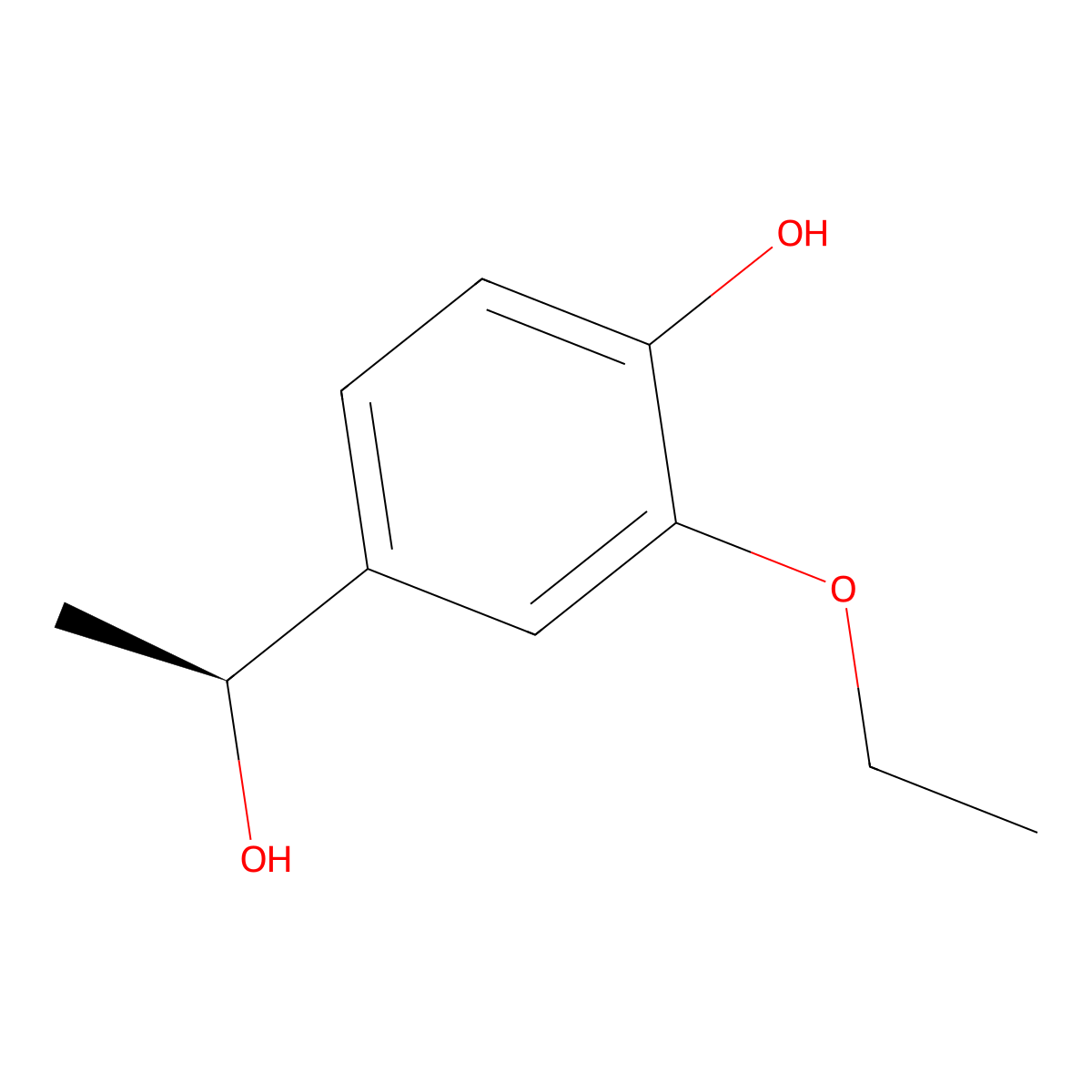 (s)-2-Ethoxy-4-(1-hydroxyethyl)phenol molecular structure, CAS 1427170-26-0