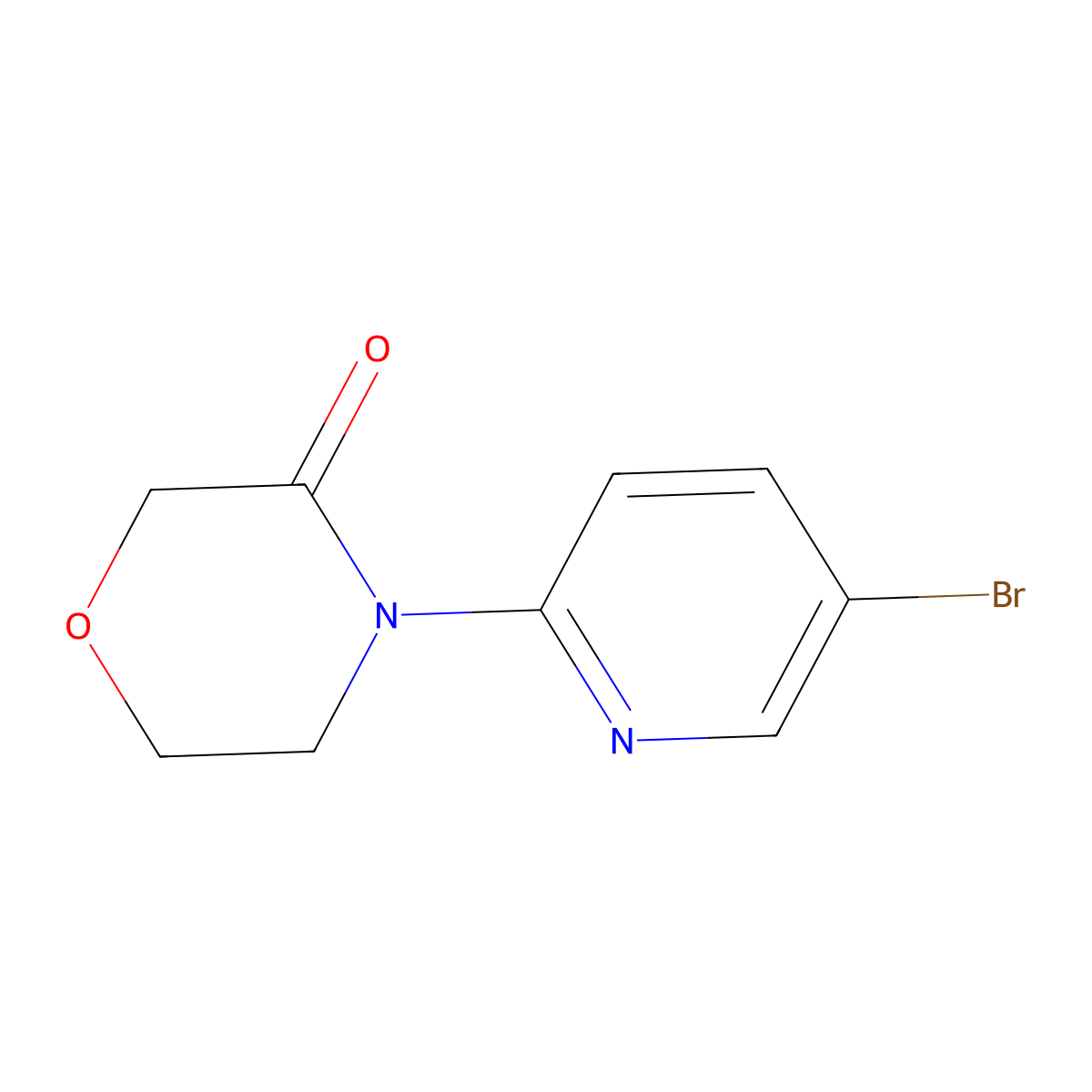 4-(5-Bromopyridin-2-yl)morpholin-3-one molecular structure, CAS 1427172-46-0