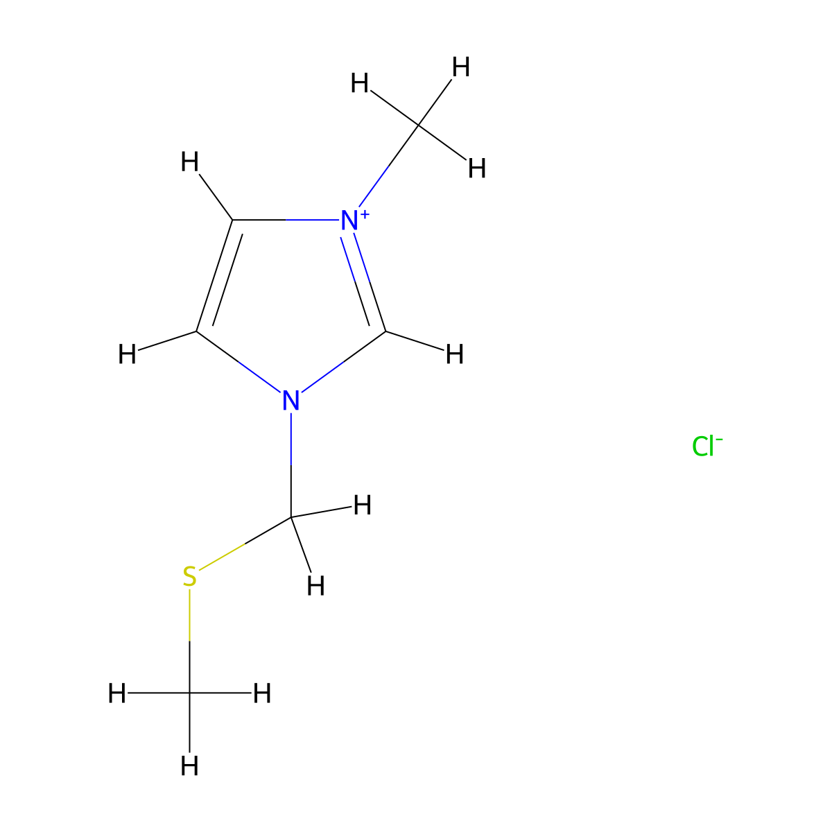 1-Methyl-3-((methylthio)methyl)-1H-imidazol-3-ium chloride molecular structure, CAS 1427172-68-6