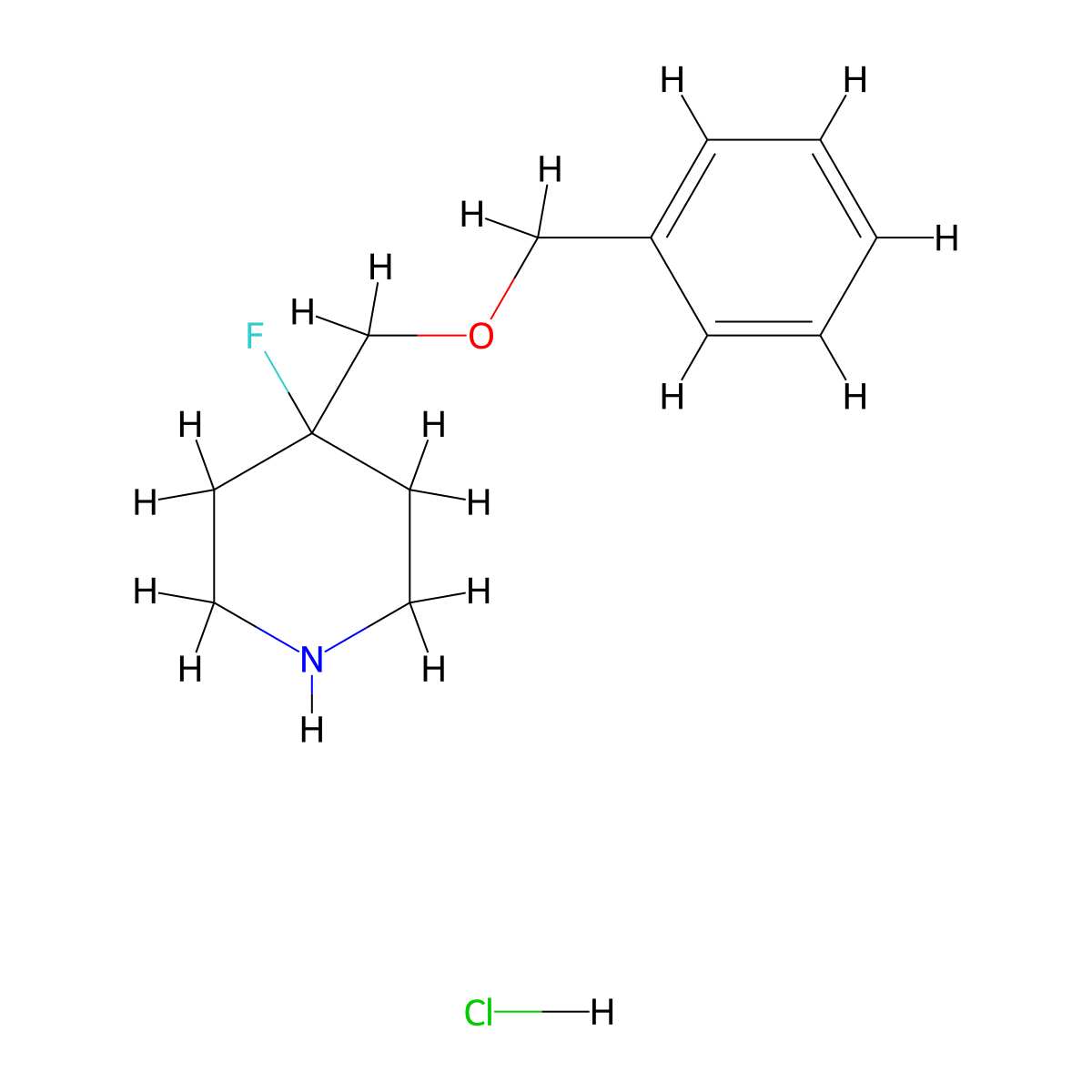 4-[(Benzyloxy)methyl]-4-fluoropiperidine Hydrochloride molecular structure, CAS 1427173-47-4