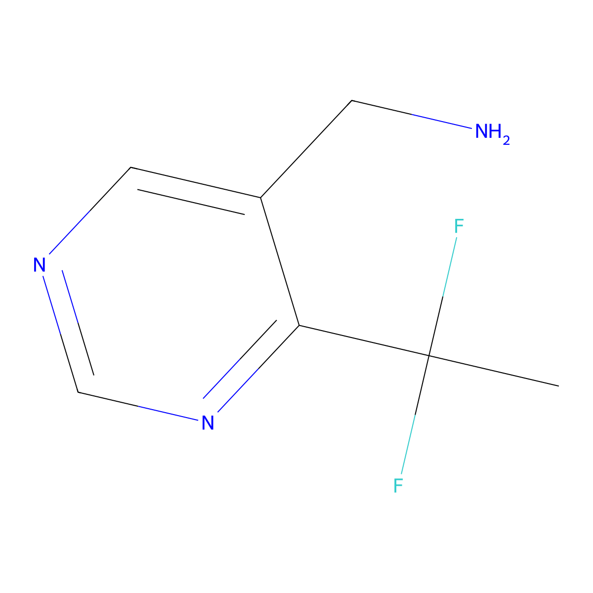 C-[4-(1,1-Difluoro-ethyl)-pyrimidin-5-yl]-methylamine molecular structure, CAS 1427195-04-7