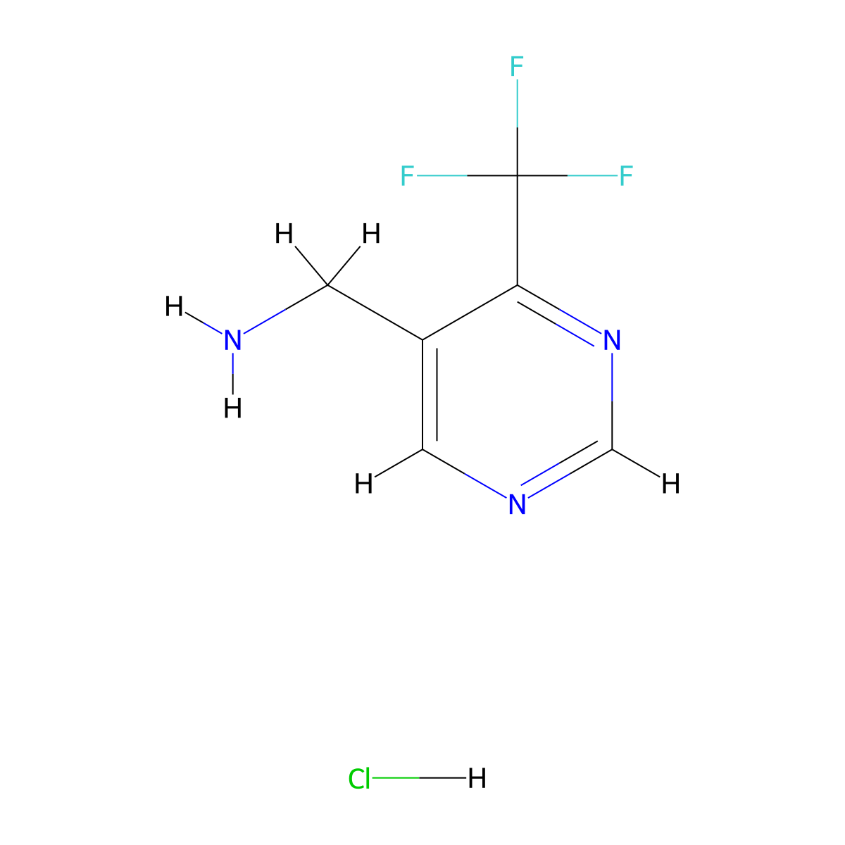 C-(4-Trifluoromethyl-pyrimidin-5-yl)-methylamine hydrochloride molecular structure, CAS 1427195-09-2