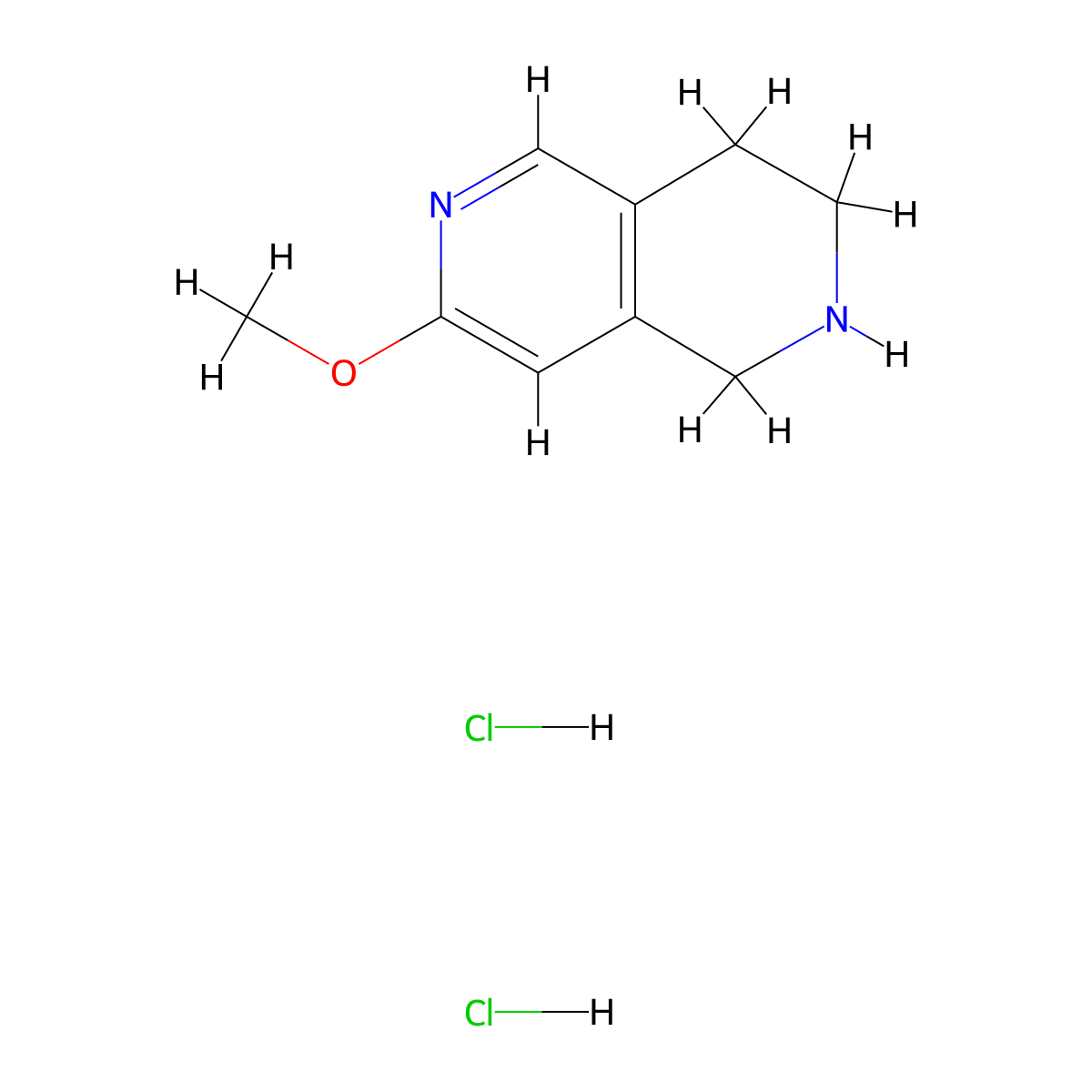 7-Methoxy-1,2,3,4-tetrahydro-2,6-naphthyridine dihydrochloride molecular structure, CAS 1427195-12-7