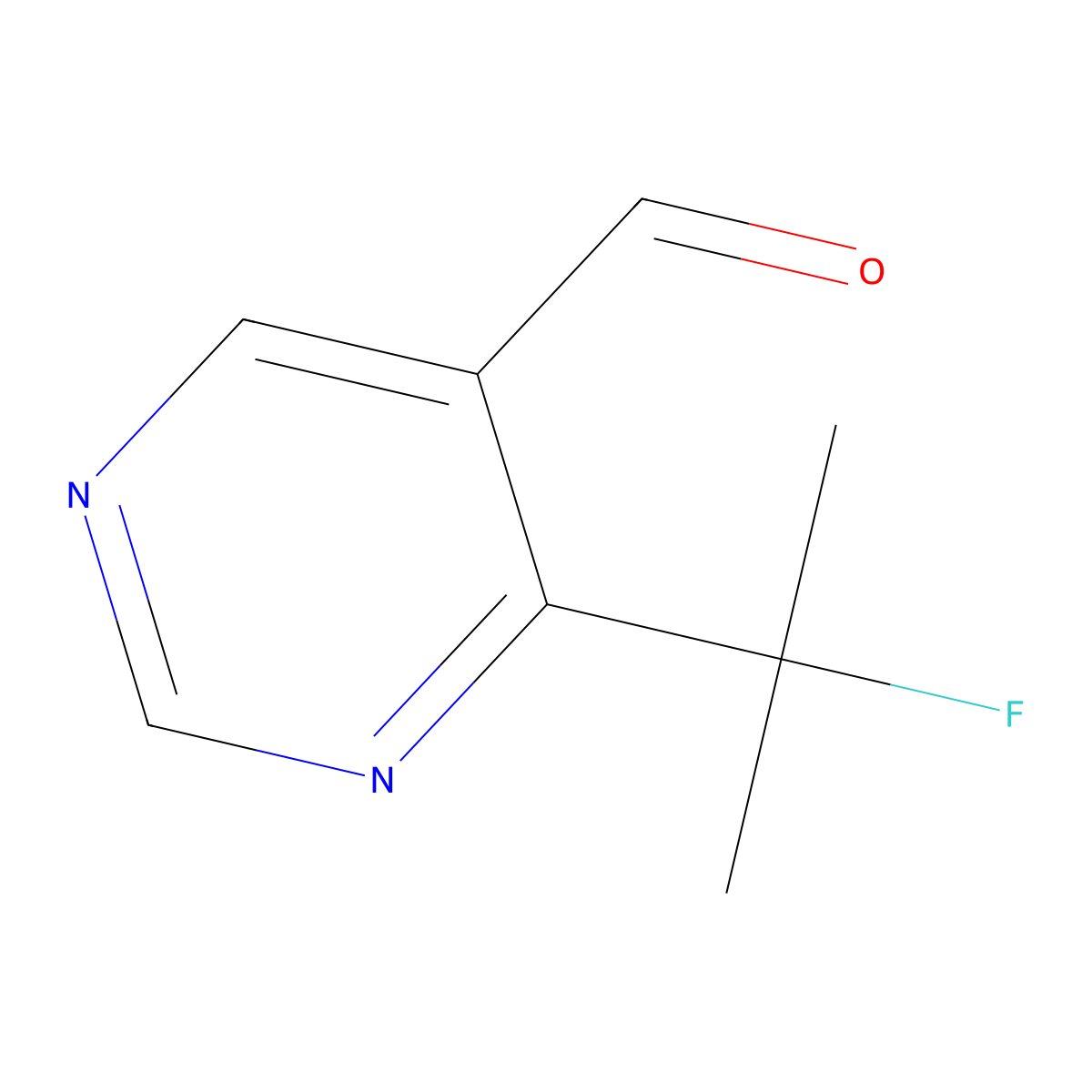 4-(1-Fluoro-1-methyl-ethyl)-pyrimidine-5-carbaldehyde molecular structure, CAS 1427195-14-9
