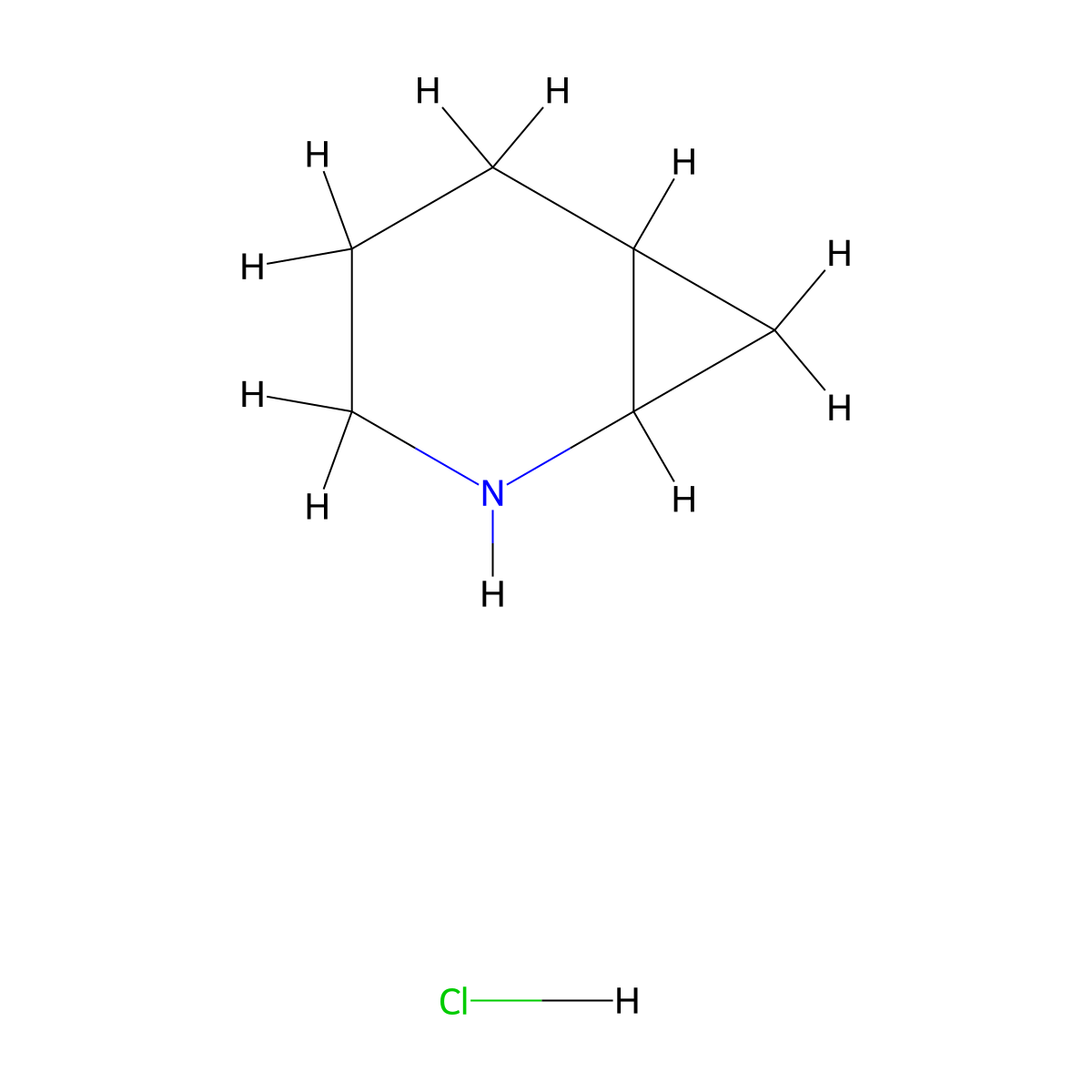 2-Azabicyclo[4.1.0]heptane hydrochloride molecular structure, CAS 1427195-18-3