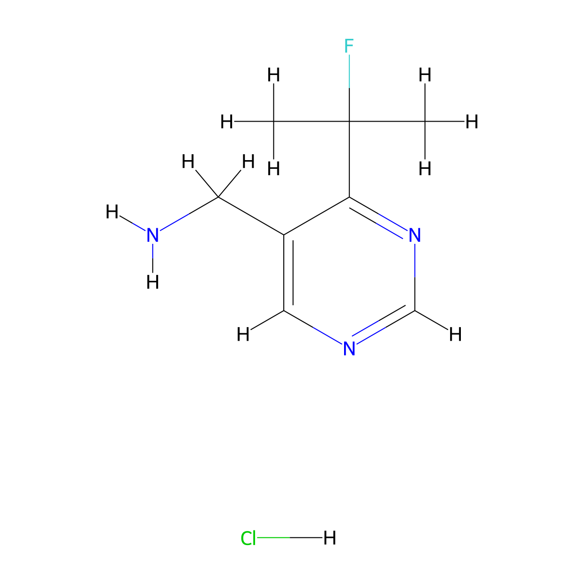 (4-(2-Fluoropropan-2-yl)pyrimidin-5-yl)methanamine hydrochloride molecular structure, CAS 1427195-20-7