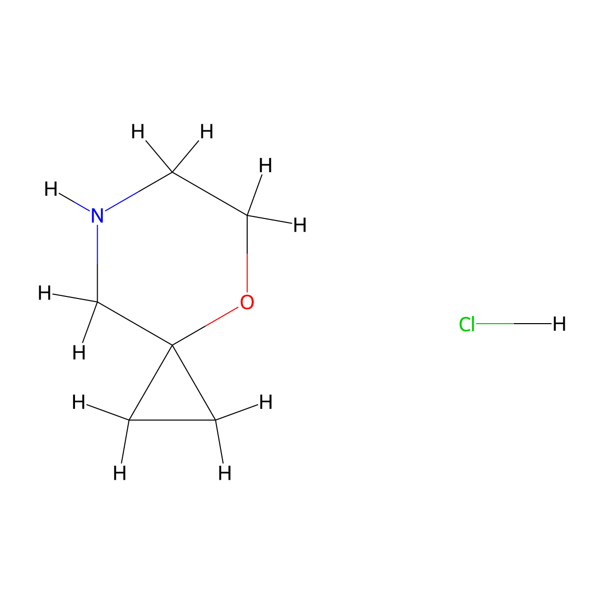 4-Oxa-7-azaspiro[2.5]octane hydrochloride molecular structure, CAS 1427195-23-0