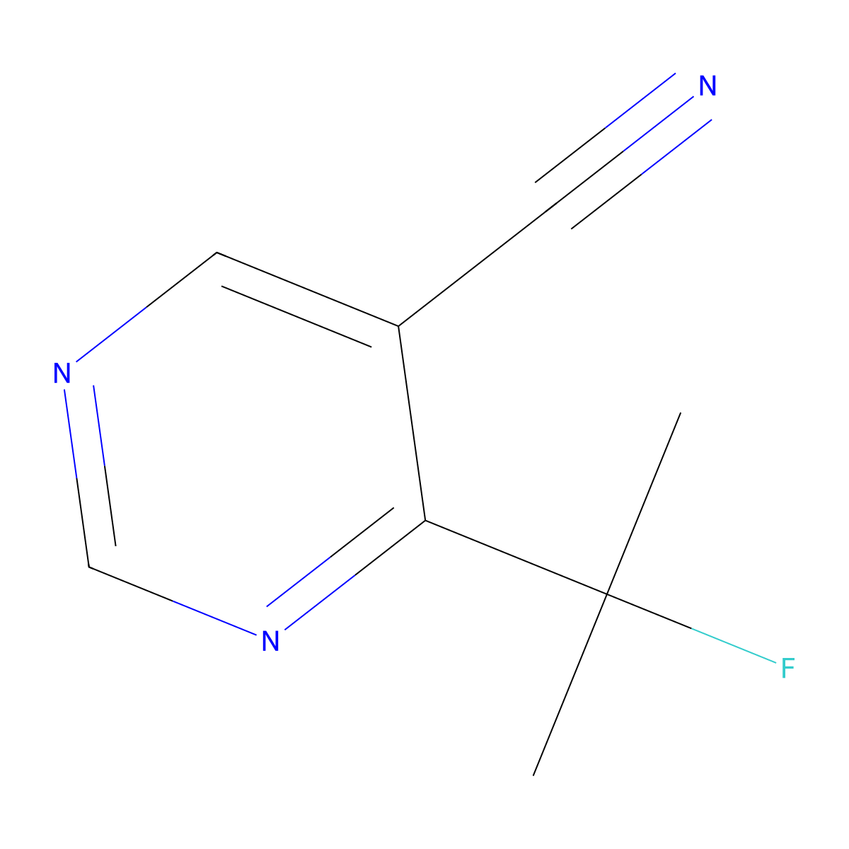 4-(2-Fluoropropan-2-yl)pyrimidine-5-carbonitrile molecular structure, CAS 1427195-26-3