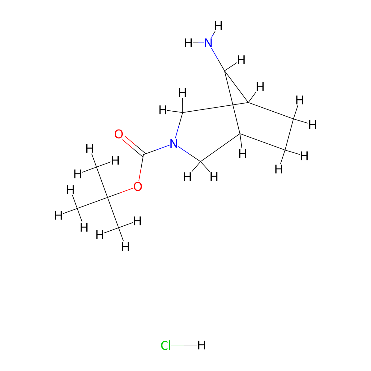 8-Amino-3-aza-bicyclo[3.2.1]octane-3-carboxylic acid tert-butyl ester hydrochloride molecular structure, CAS 1427195-31-0