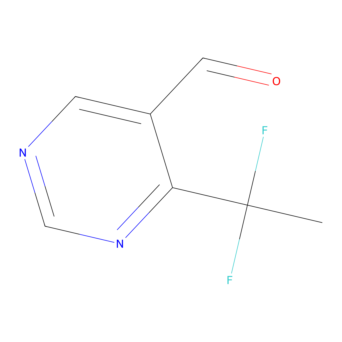 4-(1,1-Difluoroethyl)pyrimidine-5-carbaldehyde molecular structure, CAS 1427195-32-1