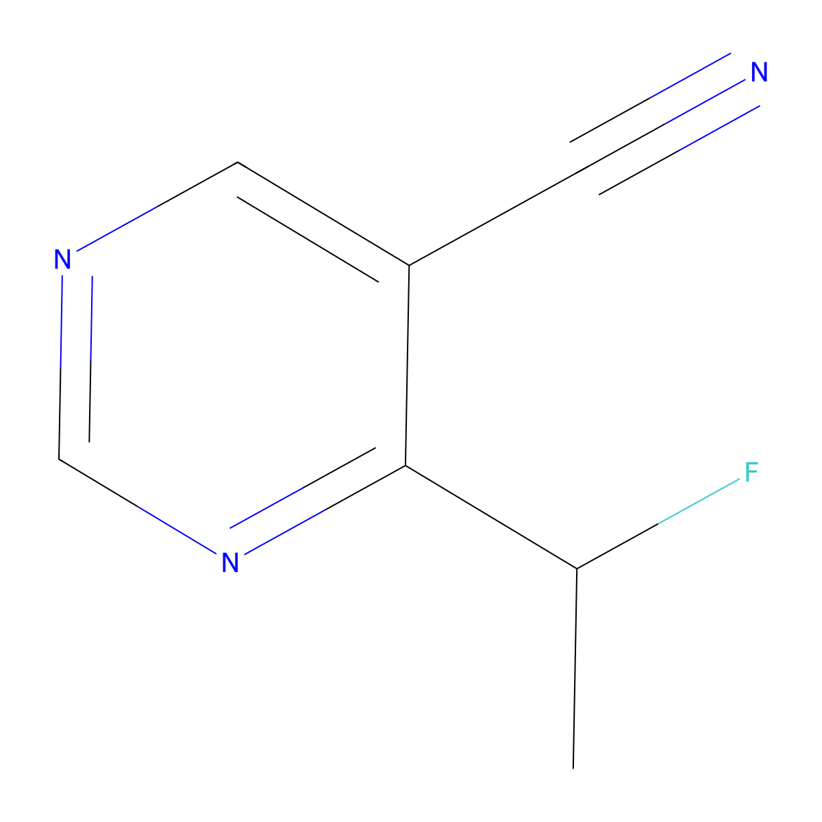 4-(1-Fluoroethyl)pyrimidine-5-carbonitrile molecular structure, CAS 1427195-36-5