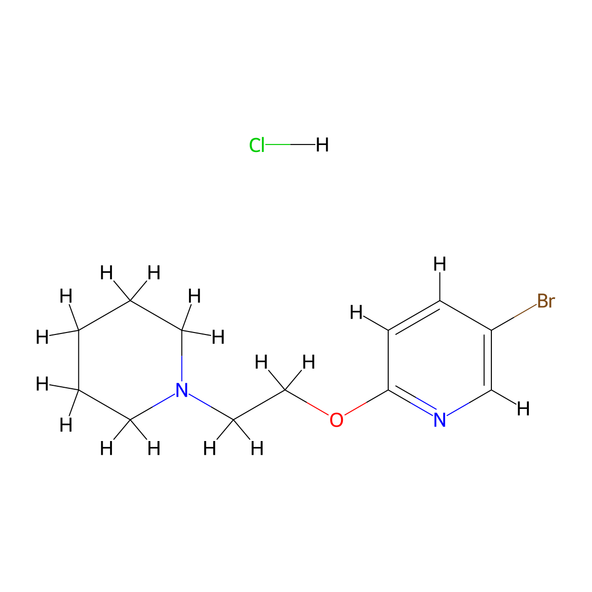 5-Bromo-2-(2-piperidin-1-yl-ethoxy)-pyridine hydrochloride molecular structure, CAS 1427195-38-7