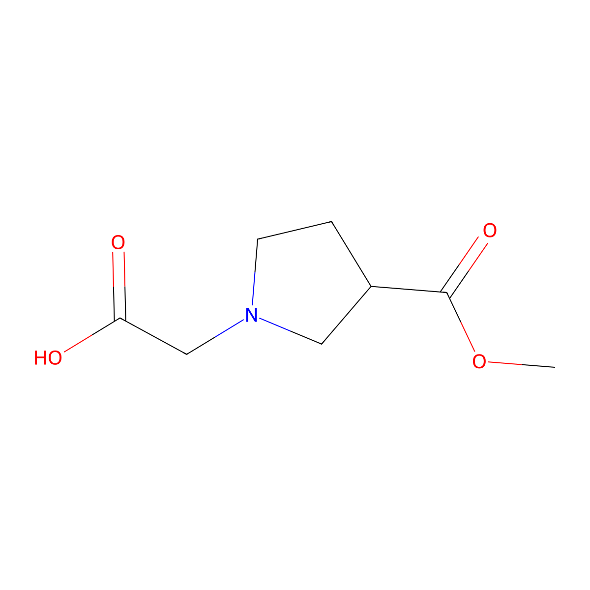 1-Carboxymethyl-pyrrolidine-3-carboxylic acid methyl ester molecular structure, CAS 1427195-40-1