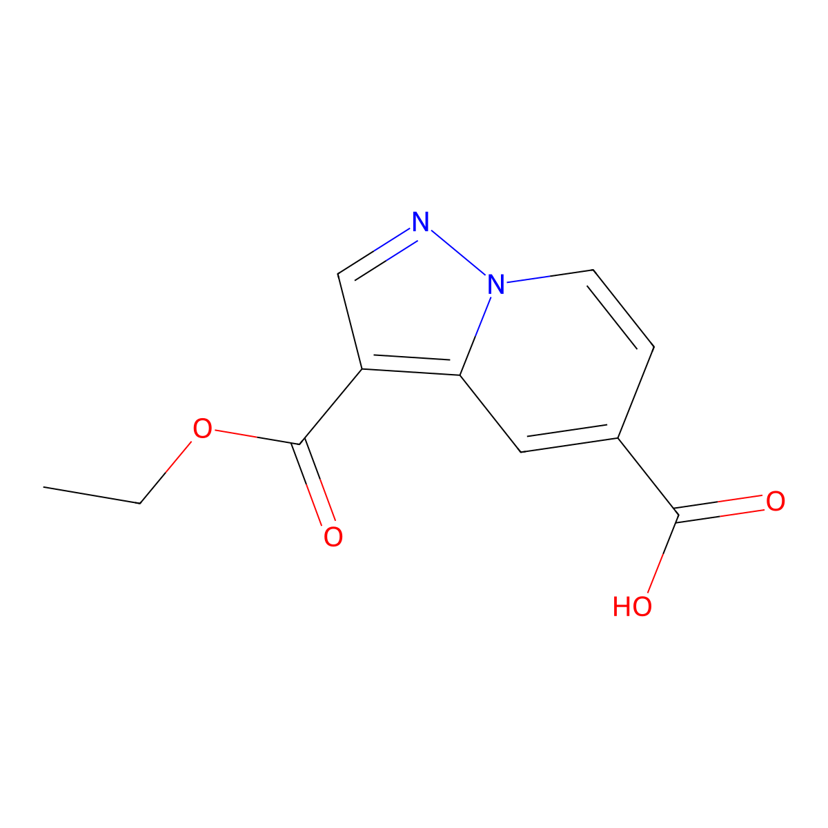 Pyrazolo[1,5-a]pyridine-3,5-dicarboxylic acid 3-ethyl ester molecular structure, CAS 1427195-44-5