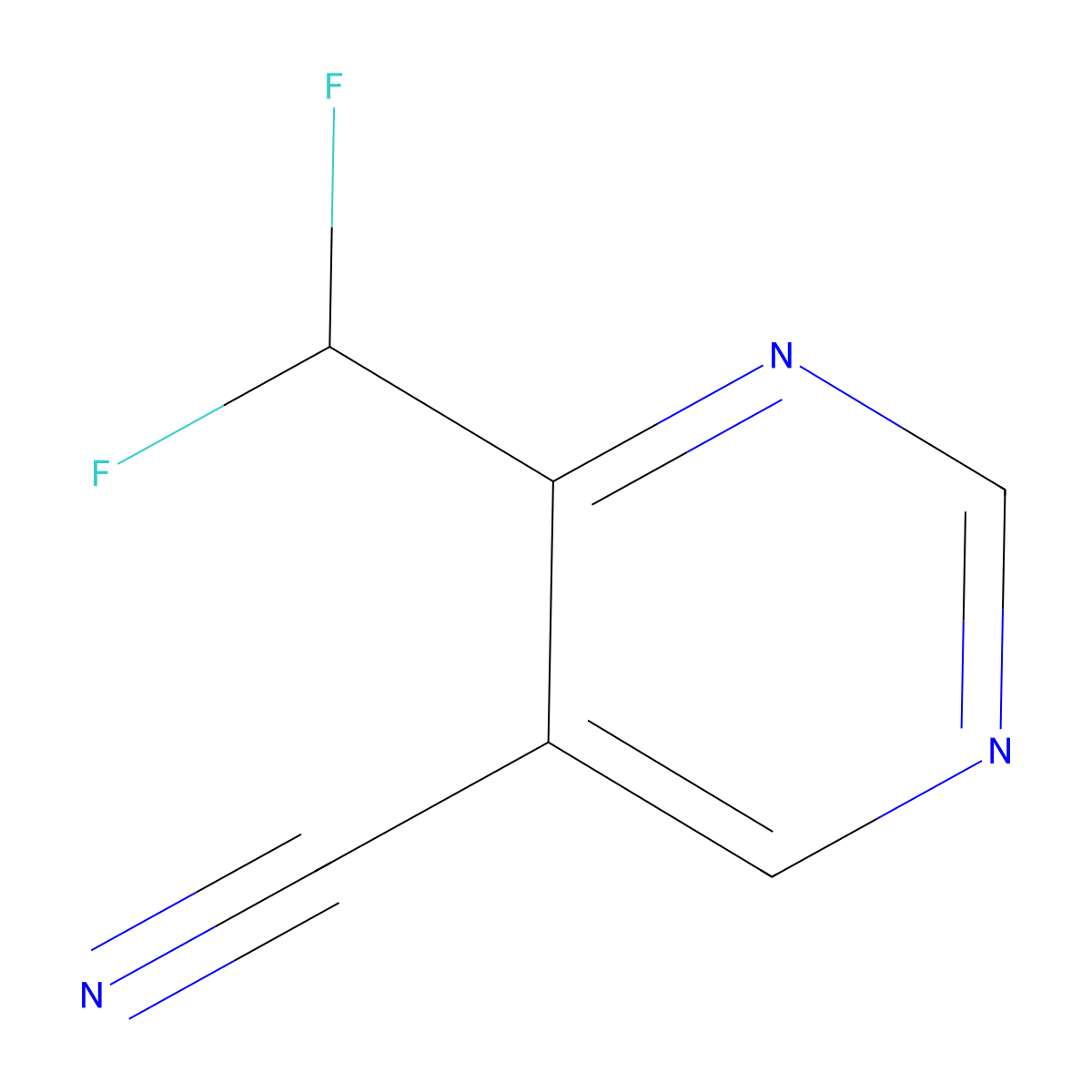 4-(Difluoromethyl)pyrimidine-5-carbonitrile molecular structure, CAS 1427195-45-6