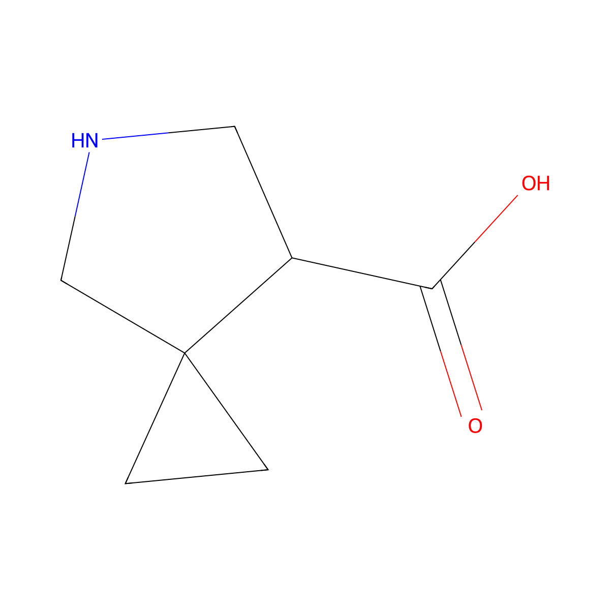(7S)-5-azaspiro[2.4]heptane-7-carboxylic acid molecular structure, CAS 1427203-49-3