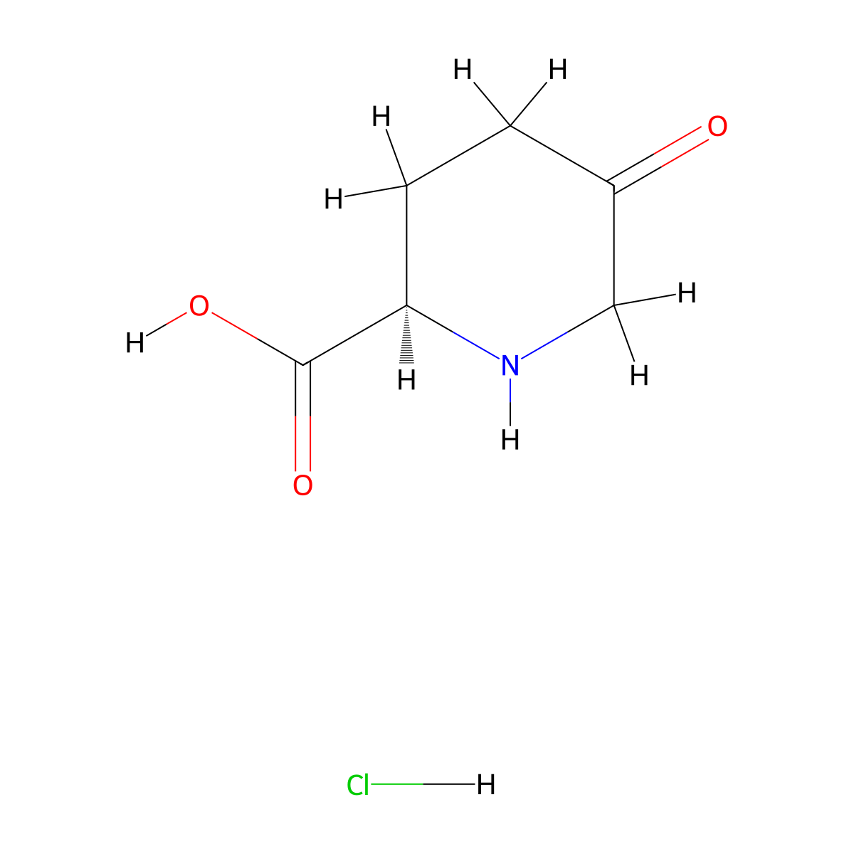 (2R)-5-Oxo-piperidine-2-carboxylic acid hydrochloride molecular structure, CAS 1427203-51-7