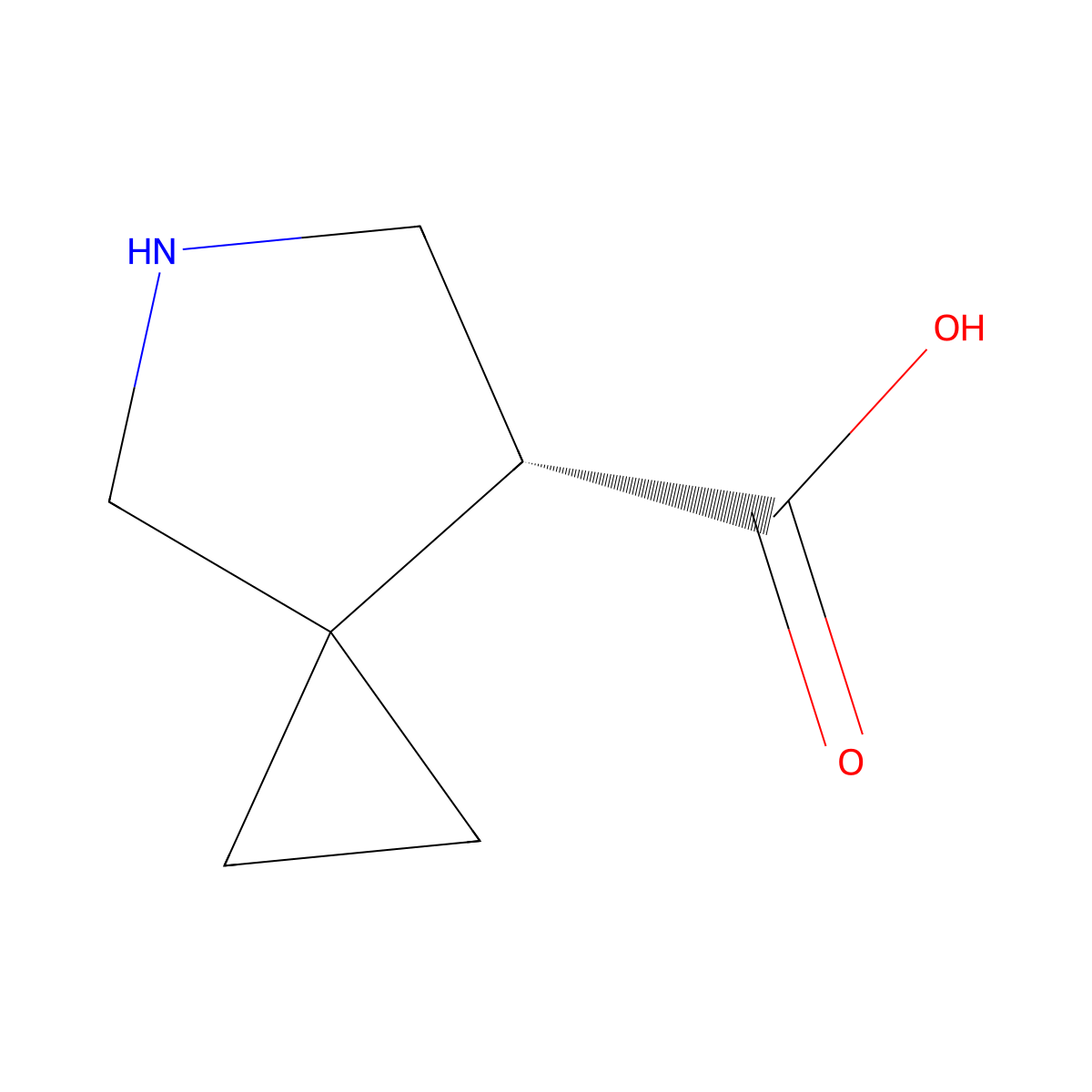 (R)-5-Aza-spiro[2.4]heptane-7-carboxylic acid molecular structure, CAS 1427203-53-9