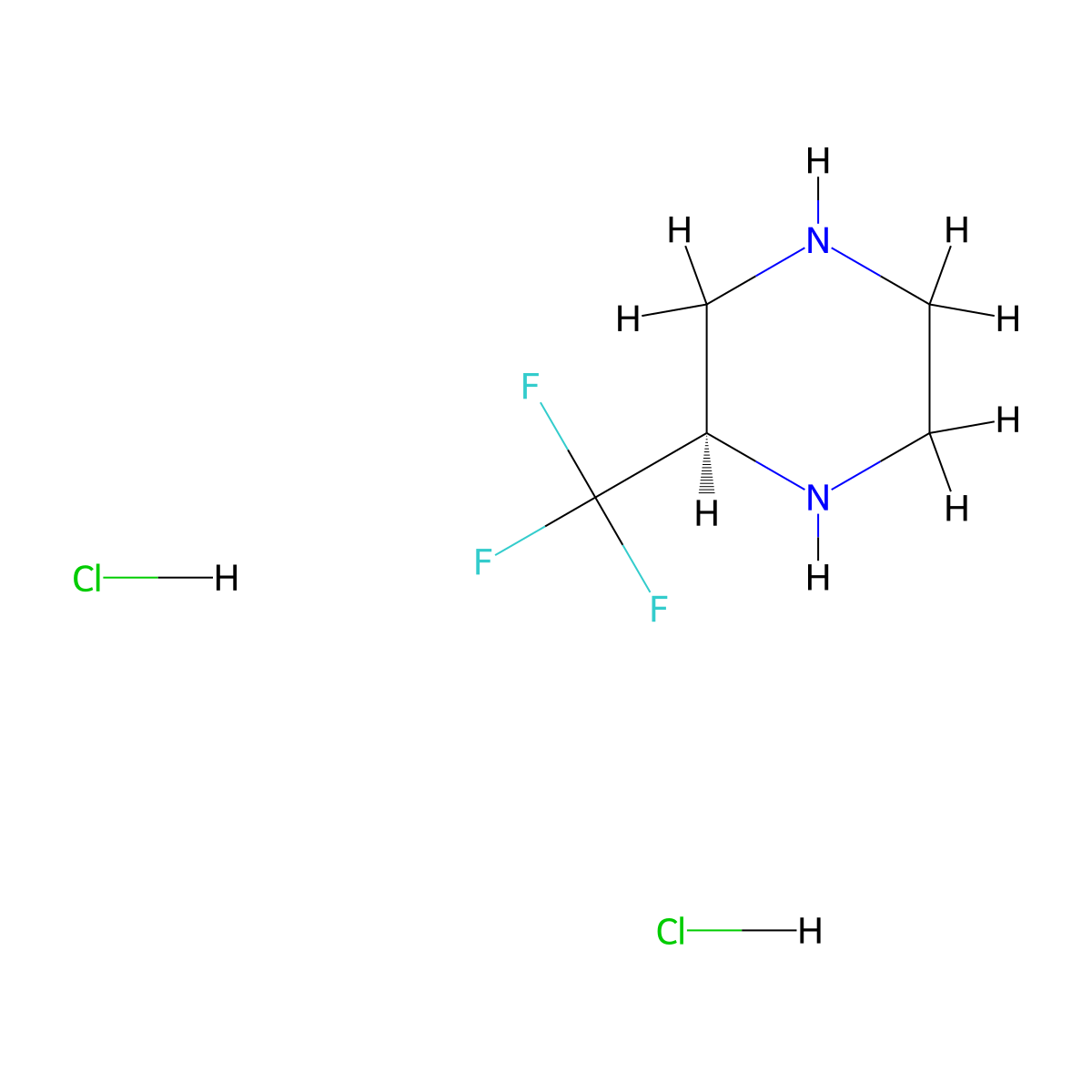 (R)-2-Trifluoromethyl-piperazine dihydrochloride molecular structure, CAS 1427203-56-2