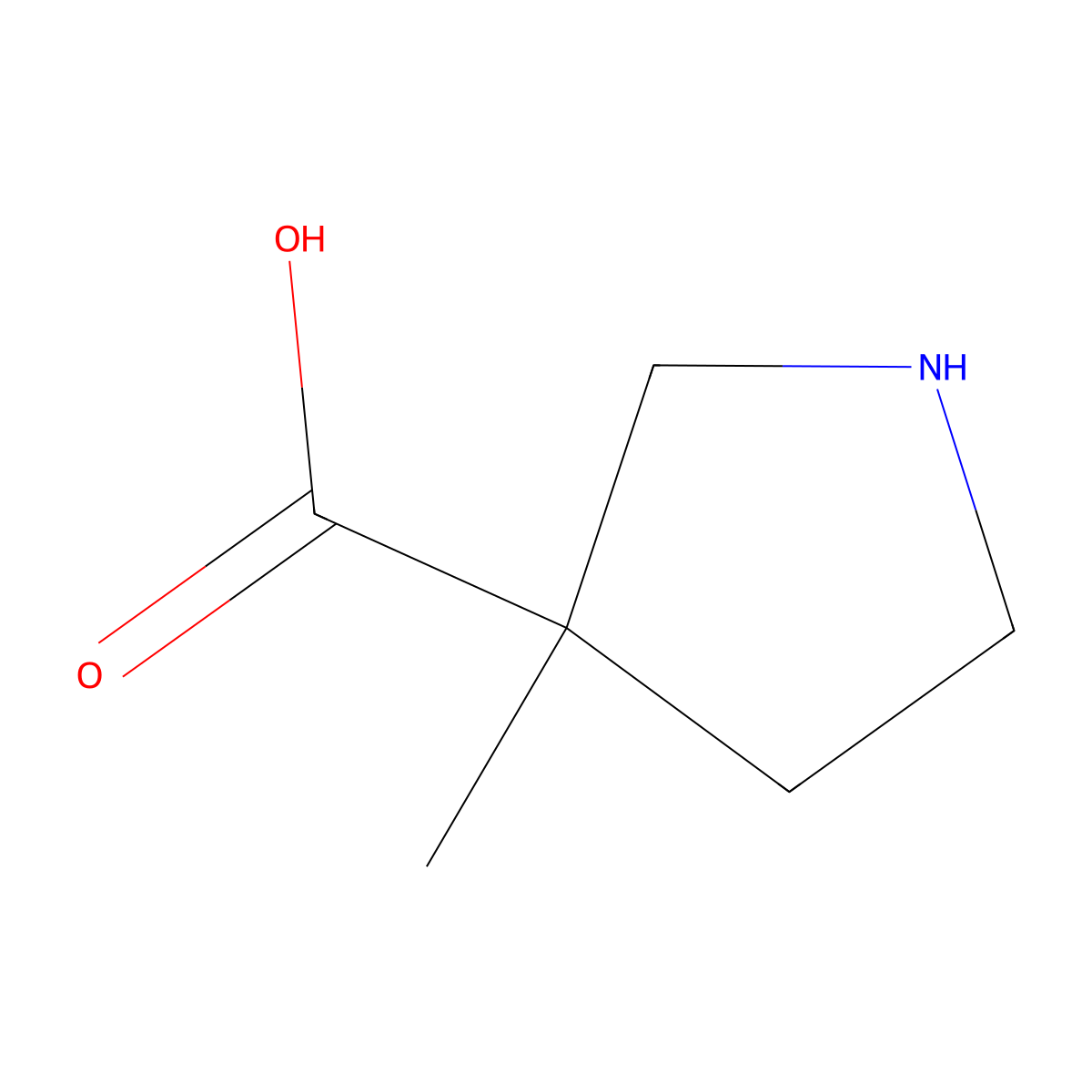 (S)-3-Methyl-pyrrolidine-3-carboxylic acid molecular structure, CAS 1427203-57-3