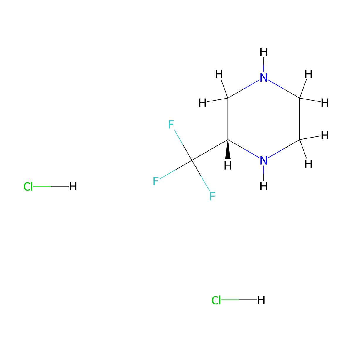 (S)-2-Trifluoromethyl-piperazine dihydrochloride molecular structure, CAS 1427203-58-4