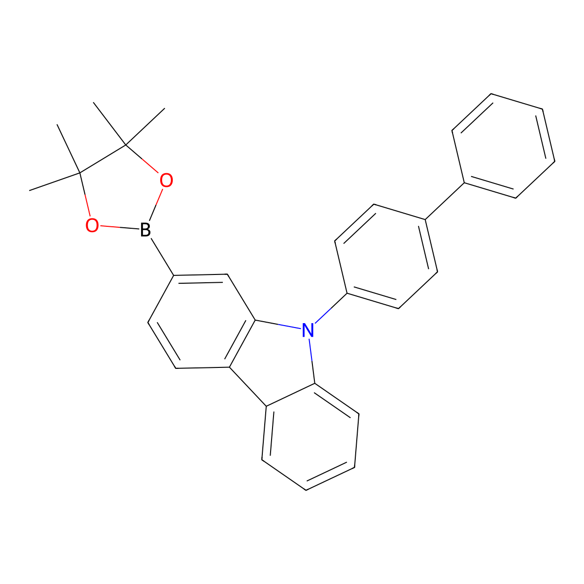 9-([1,1'-Biphenyl]-4-yl)-2-(4,4,5,5-tetramethyl-1,3,2-dioxaborolan-2-yl)-9H-carbazole molecular structure, CAS 1427213-44-2