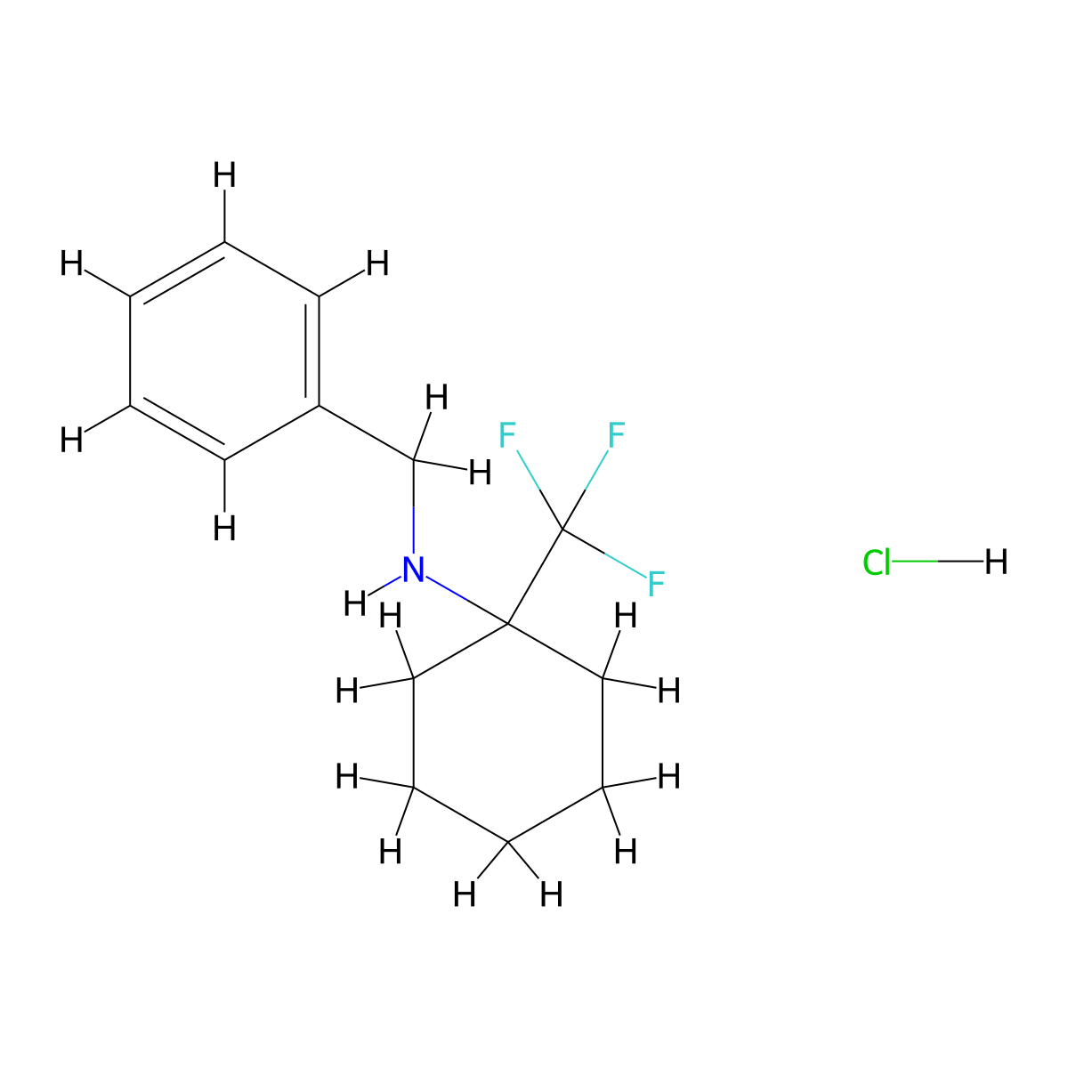 N-Benzyl-1-(trifluoromethyl)cyclohexan-1-amine hydrochloride molecular structure, CAS 1427273-05-9