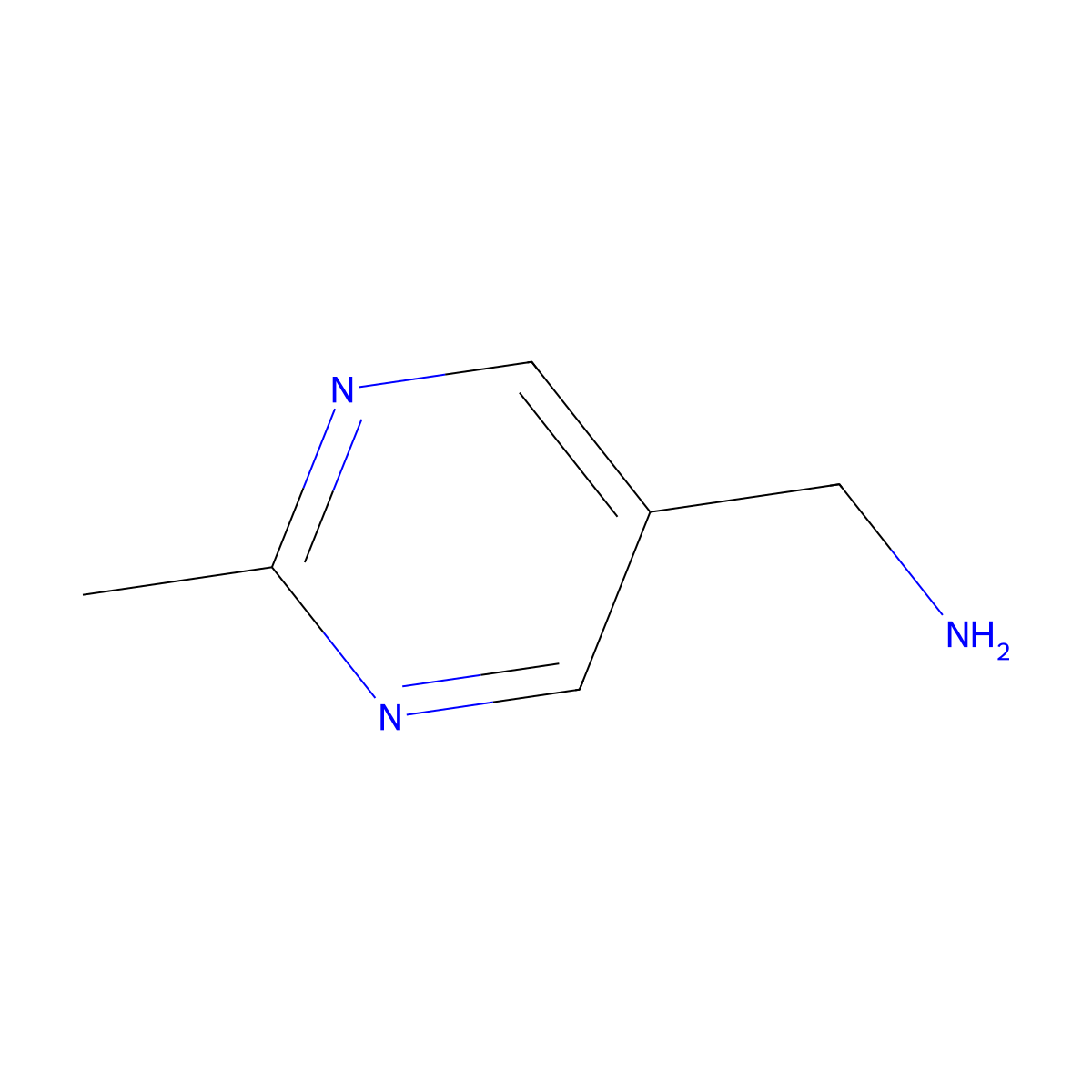 (2-Methylpyrimidin-5-yl)methanamine molecular structure, CAS 14273-46-2