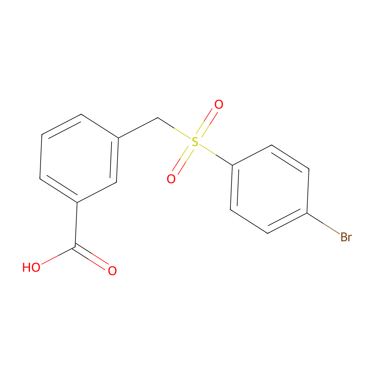 3-[(4-Bromophenyl)sulfonylmethyl]benzoic acid molecular structure, CAS 142730-37-8