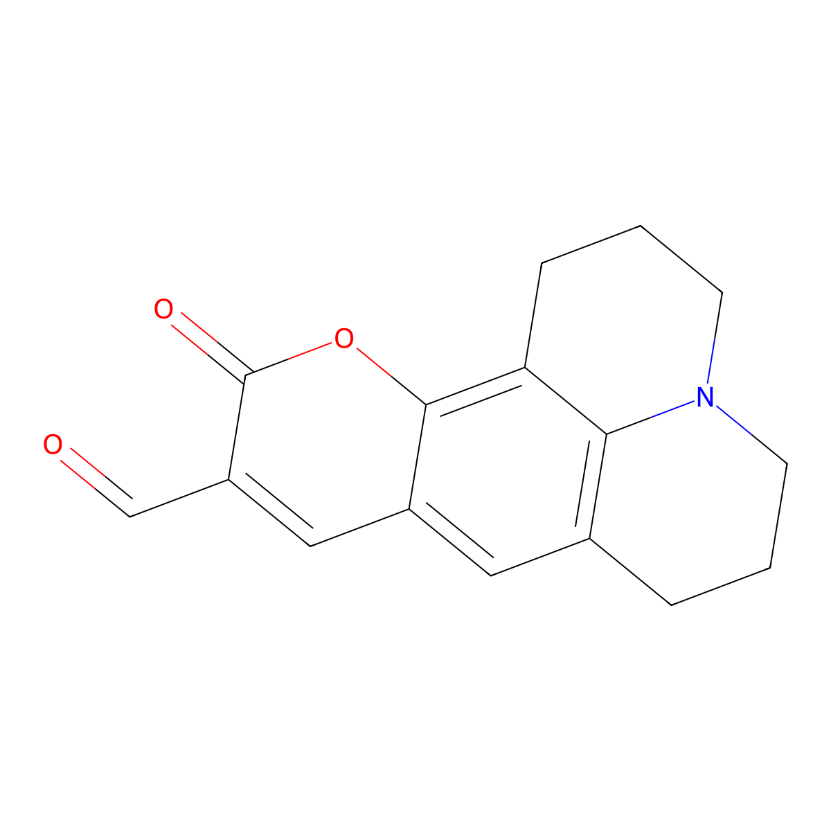 10-Oxo-2,3,5,6-tetrahydro-1H,4H,10H-11-oxa-3a-aza-benzo[de]anthracene-9-carbaldehyde molecular structure, CAS 142730-52-7
