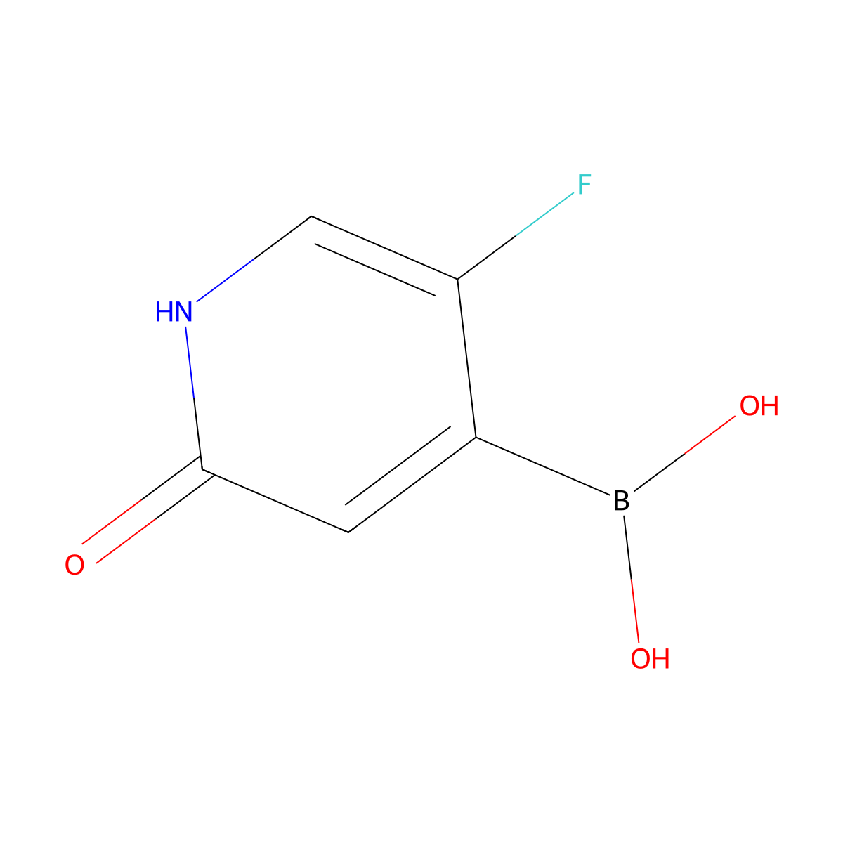 5-Fluoro-2-hydroxypyridine-4-boronic acid molecular structure, CAS 1427305-76-7