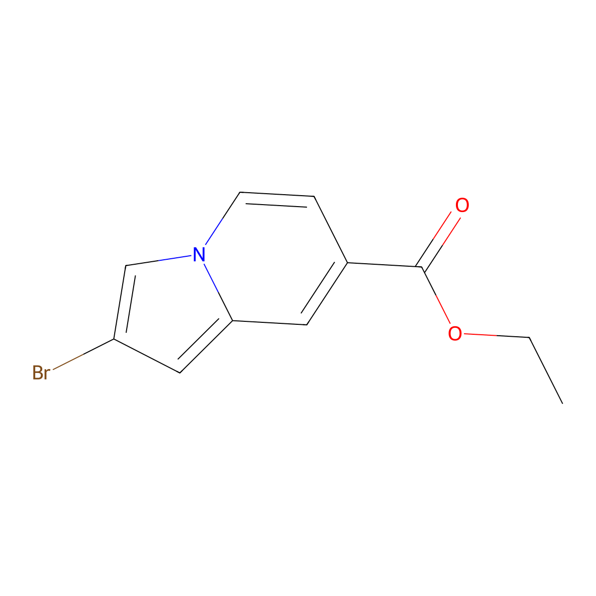 Ethyl 2-bromoindolizine-7-carboxylate molecular structure, CAS 1427310-03-9