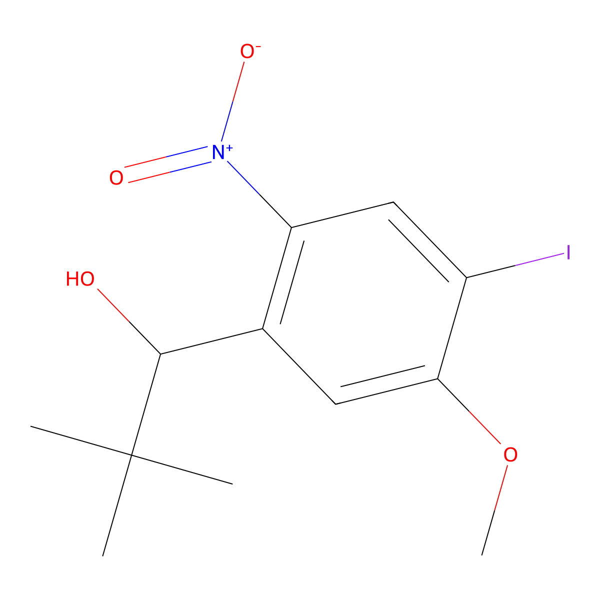 1-(4-Iodo-5-methoxy-2-nitrophenyl)-2,2-dimethylpropan-1-ol molecular structure, CAS 1427311-72-5