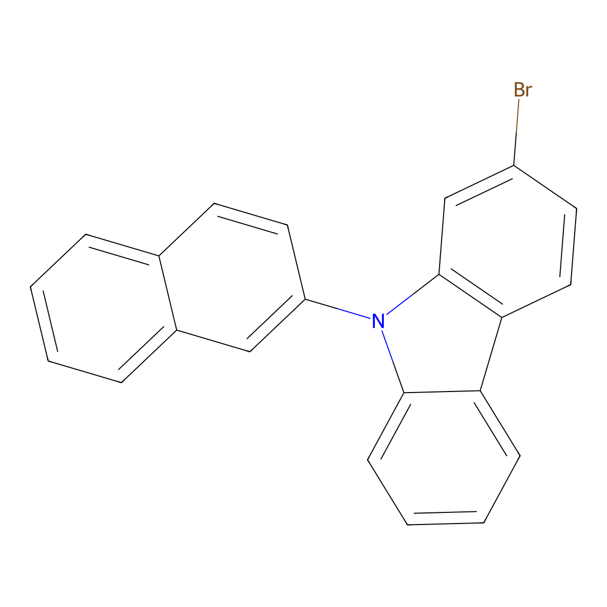 2-Bromo-9-(2-naphthyl)-9H-carbazole molecular structure, CAS 1427316-53-7