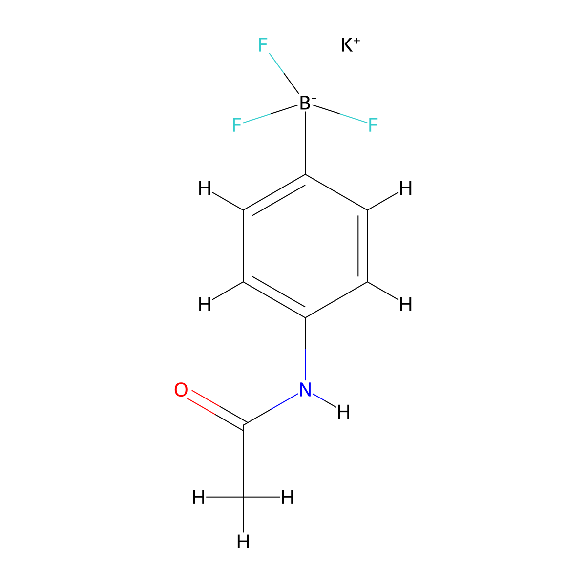 Potassium (4-acetamidophenyl)trifluoroboranuide molecular structure, CAS 1427323-42-9