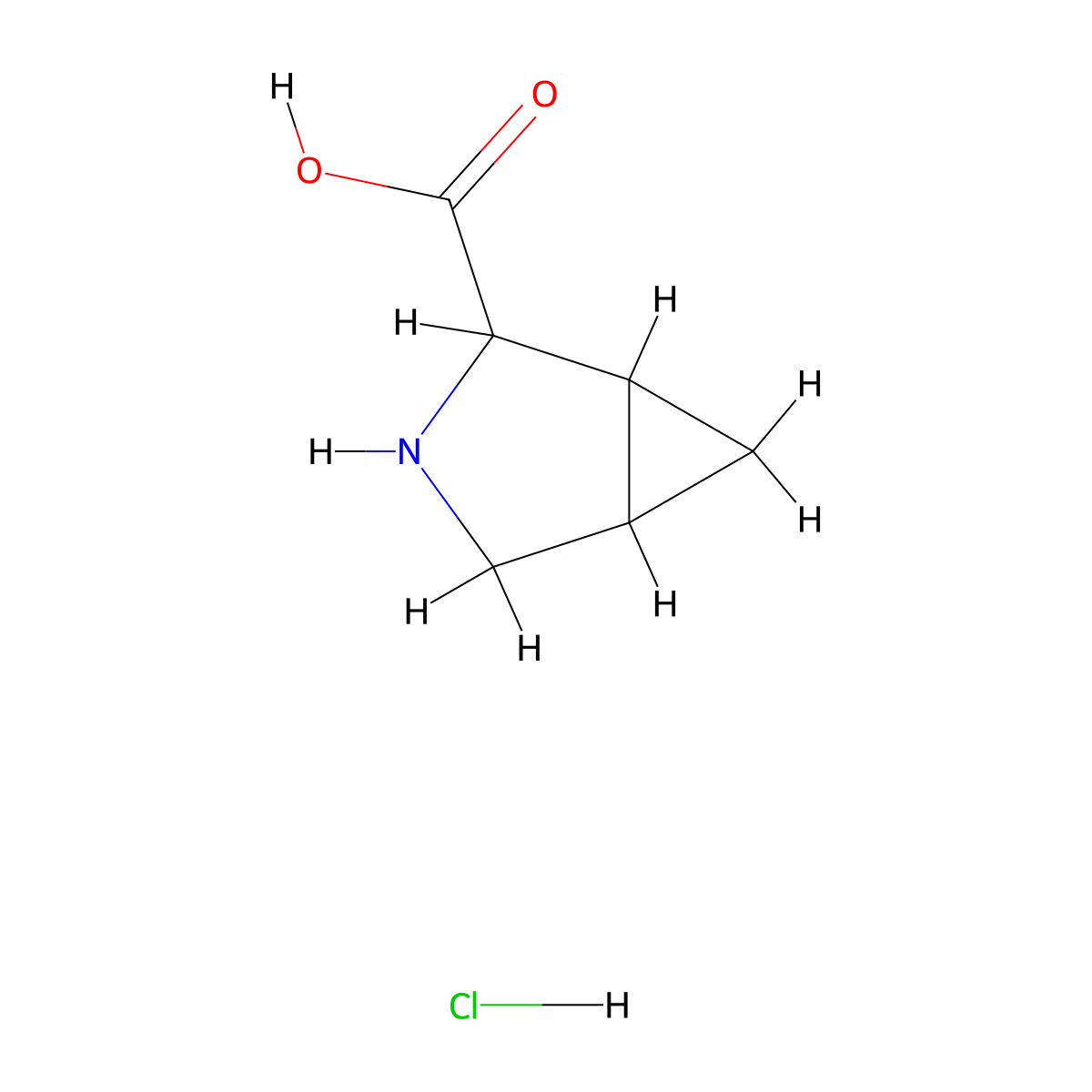3-Azabicyclo[3.1.0]hexane-2-carboxylic acid hydrochloride molecular structure, CAS 1427324-35-3